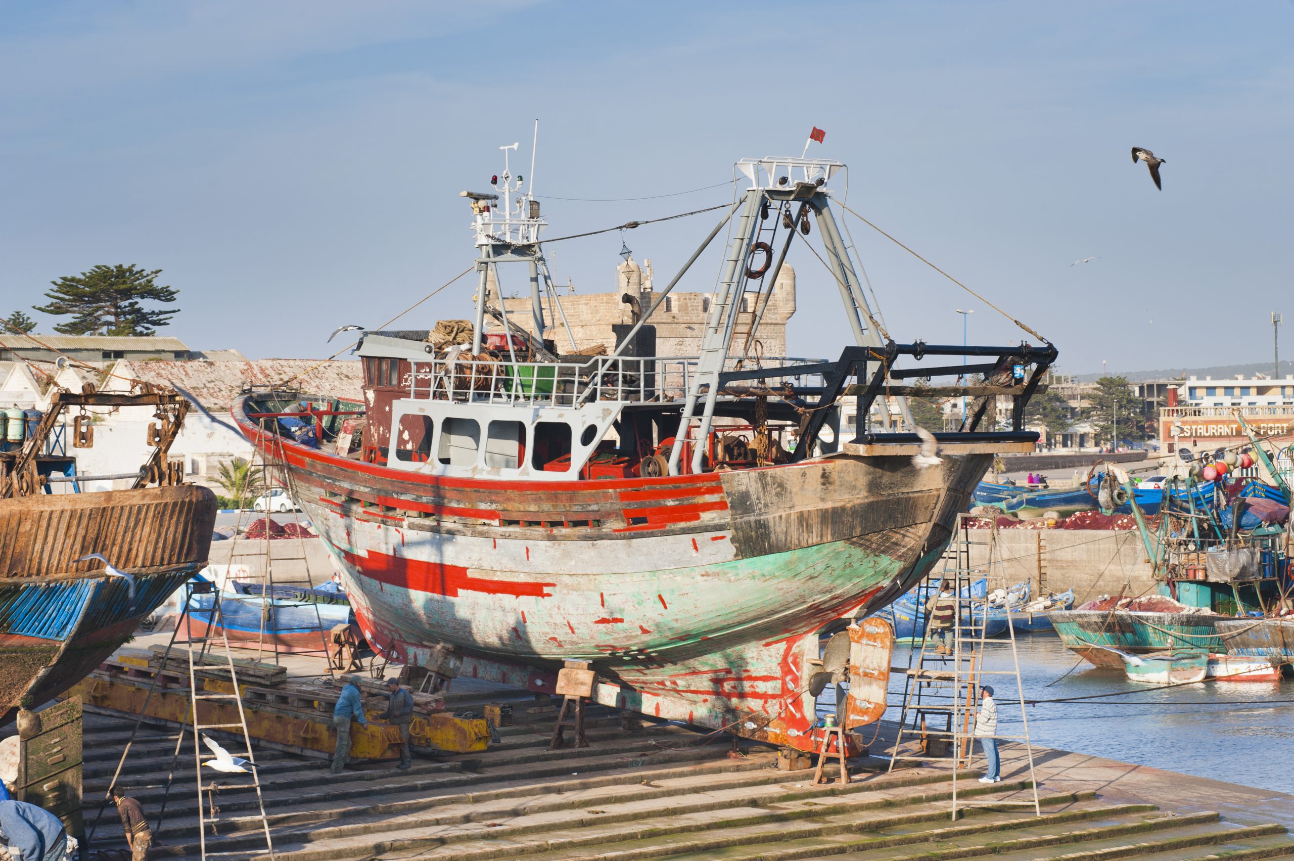 Ship building in, Essaouira, formerly Mogador, Morocco, North Africa, Africa